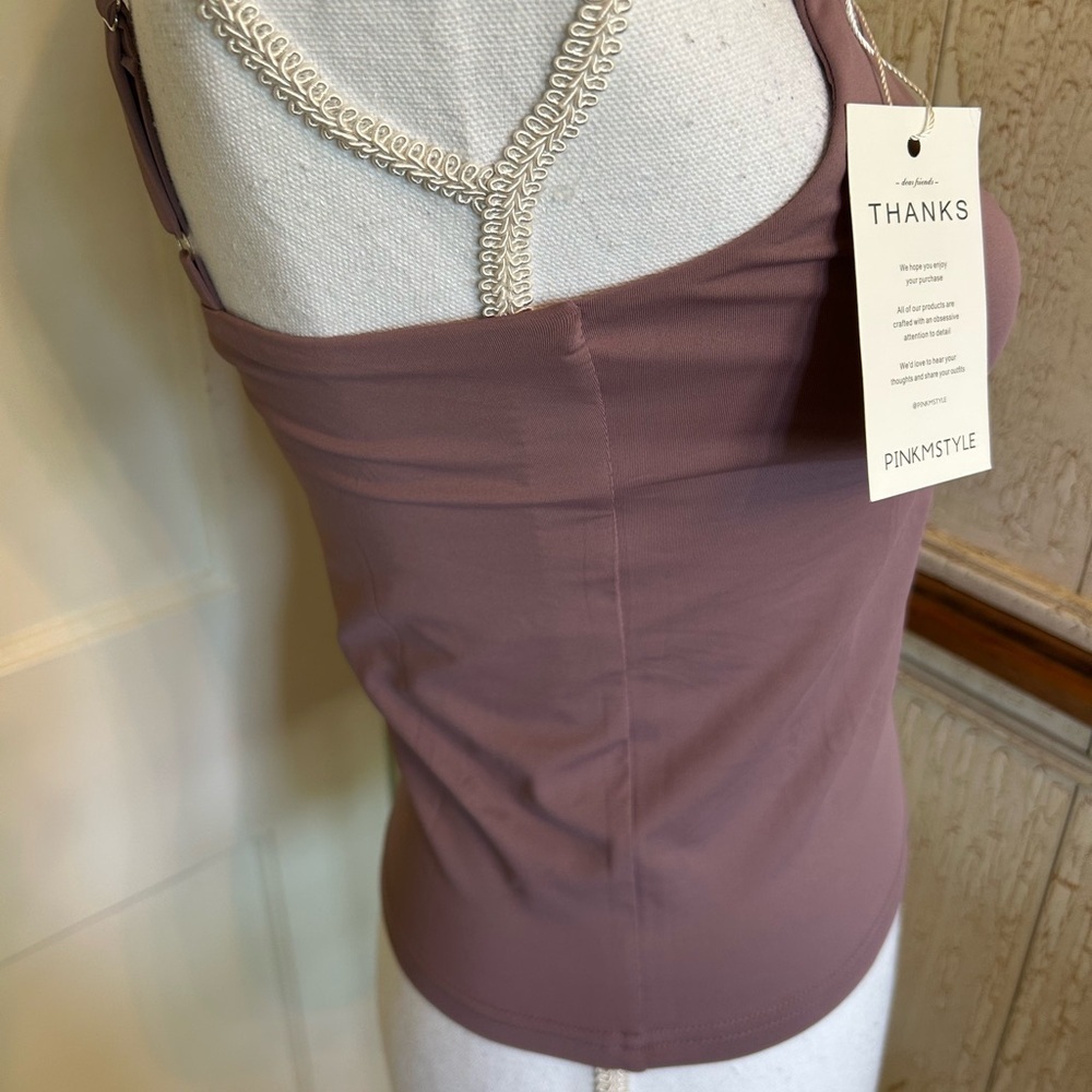 PinkM Style Women's Mauve Camisole - Picture 6 of 11